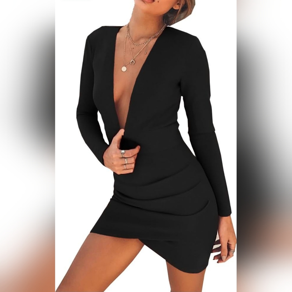 NWOT Womens VNeck Backless Bodycon Dress